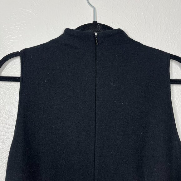 Banana Republic Black 100% Wool Mock Neck Sleeveless Midi Length Dress - Picture 6 of 11